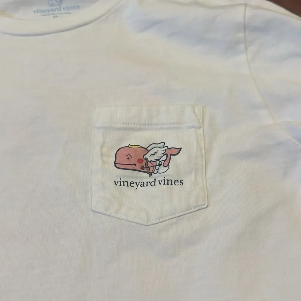 VINEYARD VINES Valentines Day White Long Sleeve Shirt MEDIUM 12 14 YOUTH